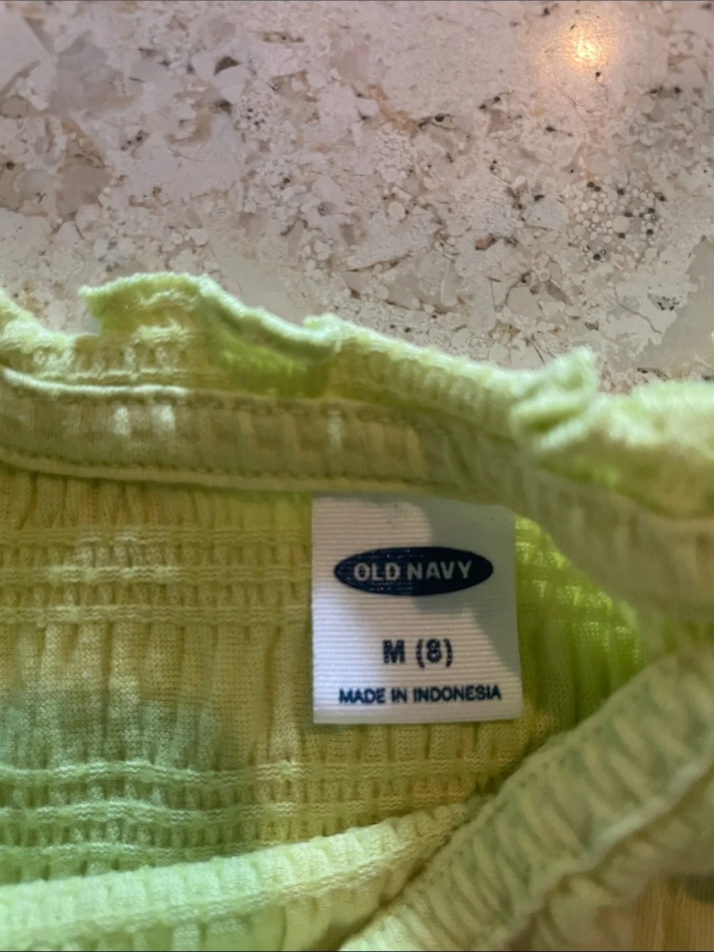 Old Navy Lime Green Smocked Crop Top